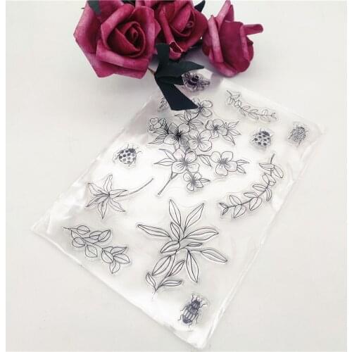 11*16CM Fantasy Leaves Transparent Clear Stamps / Silicone Seals Roller Stamp For DIY Scrapbooking Photo Album/Card Making