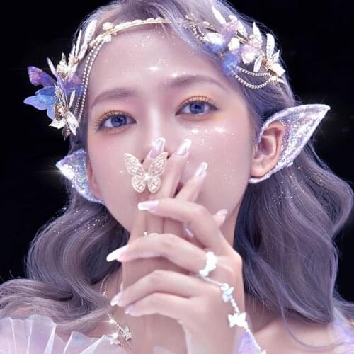 Simulated Elf Ears Studio Photography Props Halloween Carnival Headdress Model Show Mermaid TV Movie Play