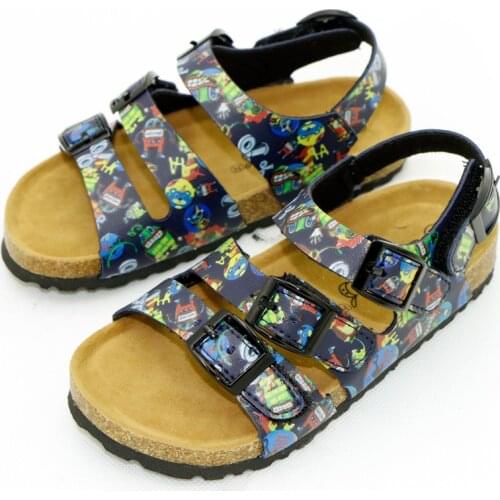 Kids Sandals Girls Boys Shoes Toddler Printing Leather Flat Casual Children 2021 Summer New