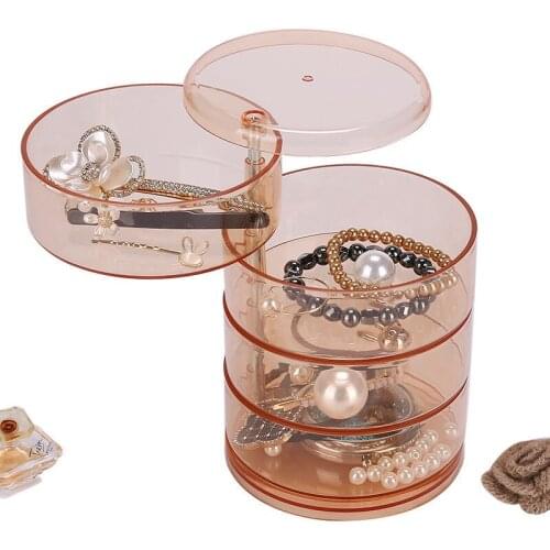Nordic Popular Jewelry Box, Female Essentials 4 Layers Rotatable Accessories Necklace Bracelet Head Rope Organizer Storage Box