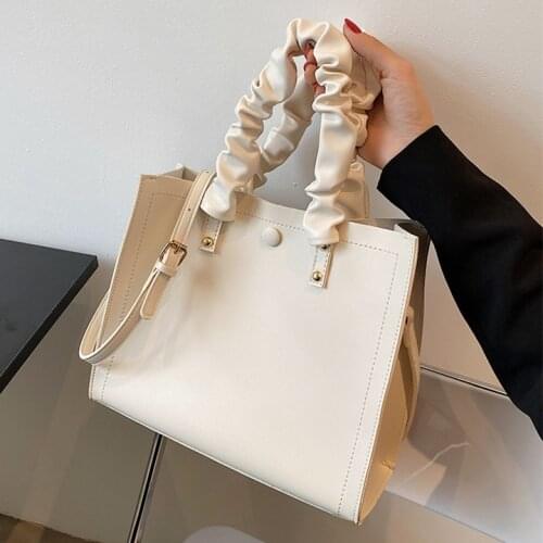 Fold women handbag large capacity PU Leather Shoulder Bags Brand design Ladies Handbags and Purses totes lady Office bag bolsas