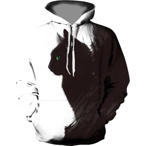 Spring And Autumn Kawaii Cat Animal Hoodies Sweatshirt Harajuku Streetwear Women Clothing Animal Clothes Mens Oversized Hoodie