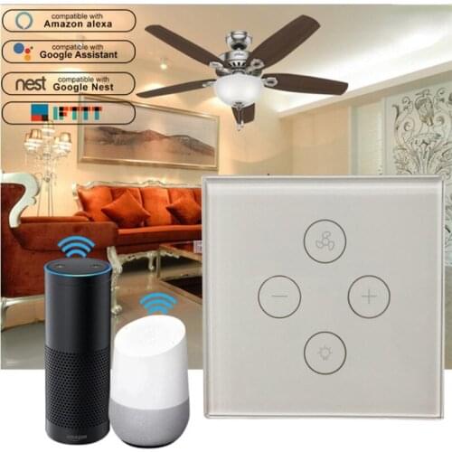 WiFi intelligent touch fan light switch Tuya graffiti intelligent fan light switch