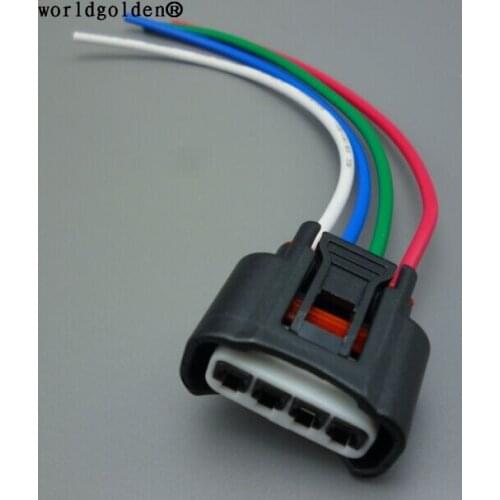 Worldgolden 4 Pin Ignition Coil Plug Electrical Waterproof Connector With Wire Pigtail For Toyota Camry Corolla Rav4 Highlander