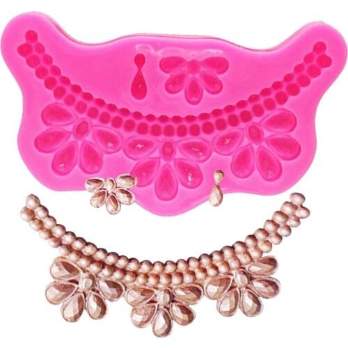 Pearl lace shaped 3D fondant cake silicone mold for polymer clay molds chocolate pastry candy making decoration tools F1136