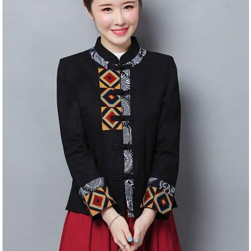 Ladies Chinese Tops 2020 New Top Women Spring Retro Oblique Shirt Qipao Cheongsam Top Tea Chinese Style Clothing Women FF2911