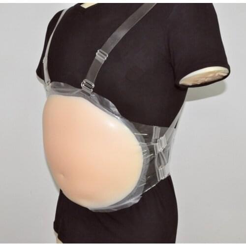 Free shipping 2-3 month 100% medical silicone fake body color belly 1000g for false pregnacy belly Belly Bump Tummy