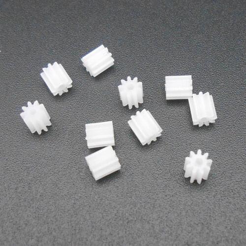 10Pcs NEW 0.3M 9 Teeth Plastic Spur Gear 0.3 Modulus T=9 Aperture 1mm (0.95mm) DIY Model Accessories 9T 3.3MM X 3.5MM Pinion 1A