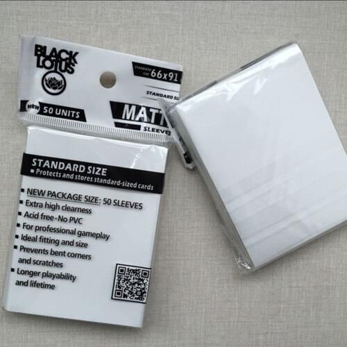 100 PCS/LOT White Matte Sleeves, Protector for Trading Cards MTG Cards Cover Pkm/YGO/MTG CARDS Matte Sleeves 66x91mm