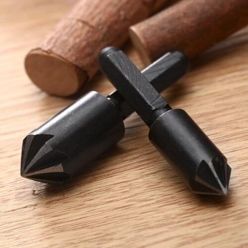 2Pcs HCS 1/4" Hex Shank 7 Flute Countersink Drill Bit Chamfering Chamfer End Mill Cutter Tool 10mm 13mm for Electric/Bench Drill