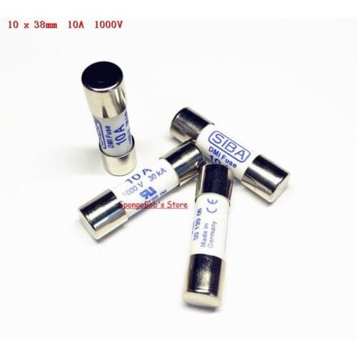 2pcs/Lot 10 x 38mm 10Amp 10A 1000V 30KA SIBA Ceramics Fuse DMI-Fuse 50 199 06
