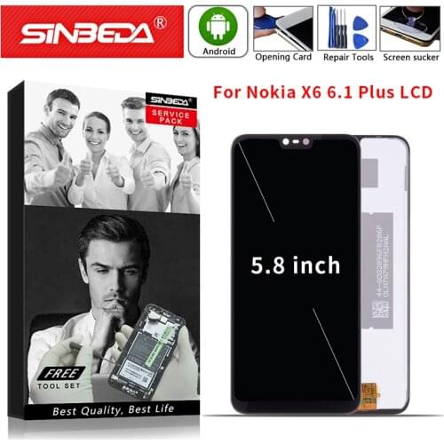 5.8" Original For Nokia X6 LCD Display Touch Screen For Nokia 6.1 Plus LCD Digitizer Touchscreen Replacement Spare Replacement