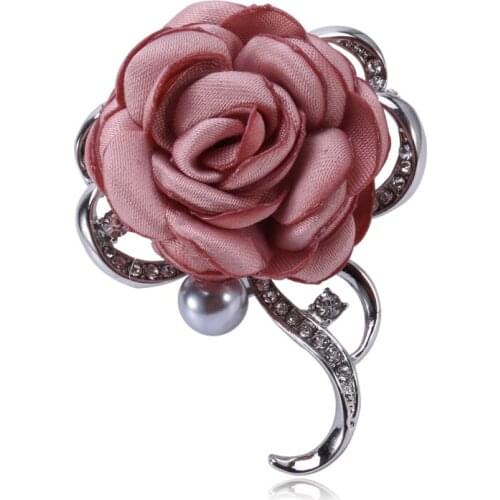 1pcs Exquisite Korean version of fabric curling flowers lady temperament pin for Women Wedding Dress Accessories gift dress pins