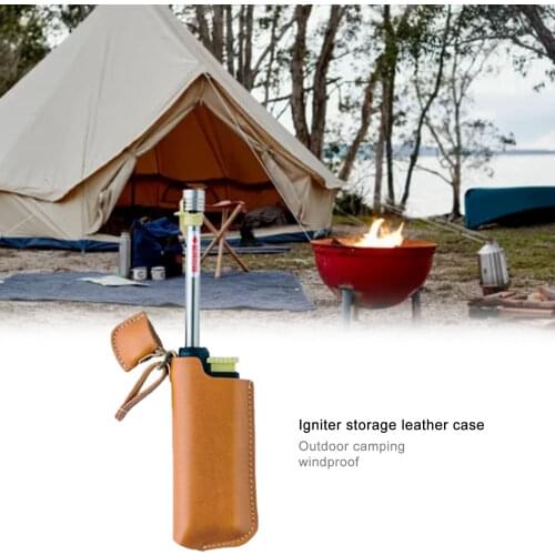 Igniter Holster Outdoor Camping Windproof Igniter Storage Case PU Leather Storage Bag