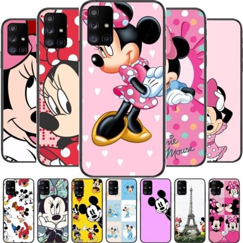 Cute Mickey and Minnie disney Phone Case Hull For Samsung Galaxy A 50 51 20 71 70 40 30 10 80 E 5G S Black Shell Art Cell Cove