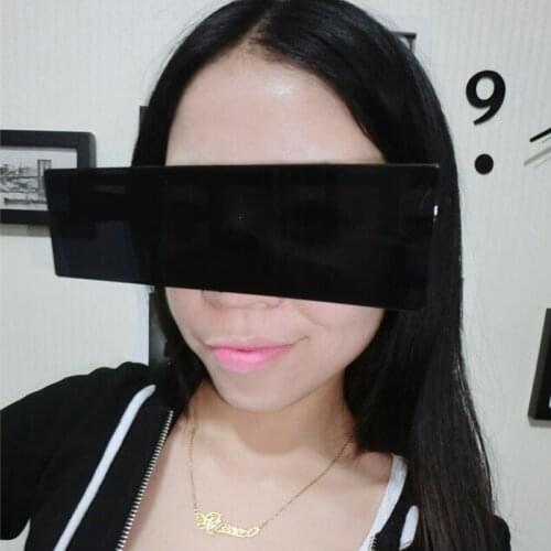 Black Bar Sunglasses One Piece Rectangle Sun Glasses Deal With It