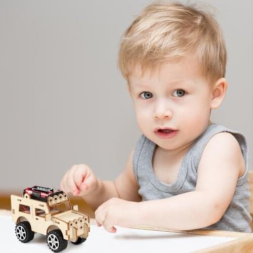 DIY Electric Jeep Model Kits Kids Teaching Students Children Scientific Experiment Vehicle Toys