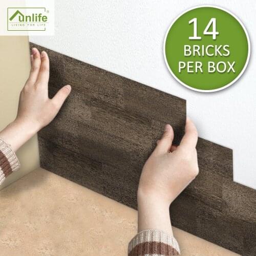 Funlife® Brown wood Wall sticker Tile Stickers Decor Peel & Stick DIY Easy to Clean Waterproof Wallpaper for Bathroom Kitchen