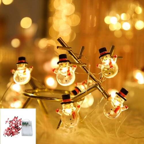 2m 20LED Snowman Christmas Ornaments LED Garland String Light Christmas Decoration for Home Christmas 2021 Natal New Year