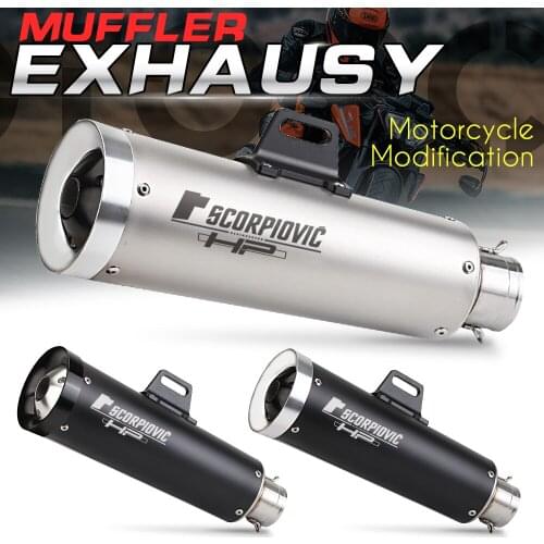 51mm Escape Moto Motorcross Exhaust Modified Motorcycle Muffler Pipe Connect Pitbike For YAMAHA R6 R25 Z400 Z750 MT09 MT03 Z650