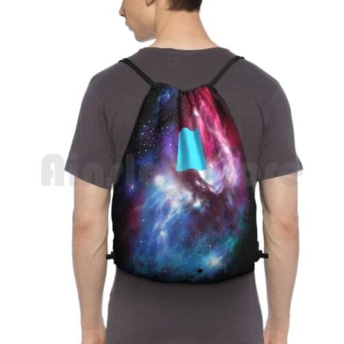 Like Zima Blue Backpack Drawstring Bags Gym Bag Waterproof Love Death Robots Zima Abstract Space Sky Cool Cosmos