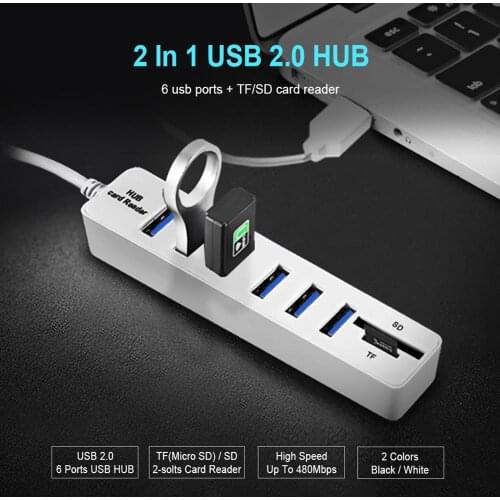 Mini USB Hub 3.0 Multi USB 3.0 Hub USB Splitter 3 Port Hub With TF SD Card Reader 2.0 Hab Adapter 6 Ports For PC Accessories