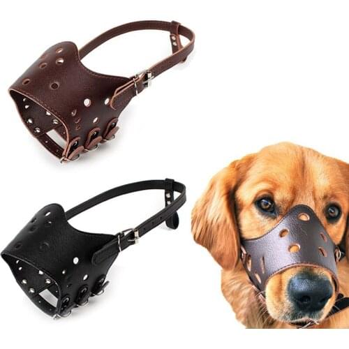 Dog Muzzles Pet Soft Barking Leather Mouth Muzzle Anti Bark Bite Muzzles for Small Medium Large Dogs Pet Supplies Accessories
