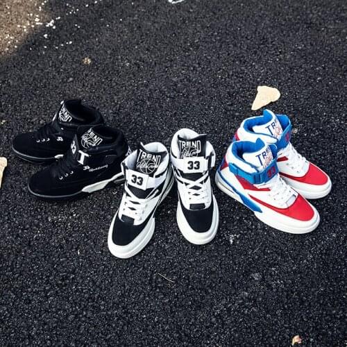 Mens Basketball Shoes,Air Cushion Sport Shoes,Pu,High Help Sneaker,Velcro. Size 39-44