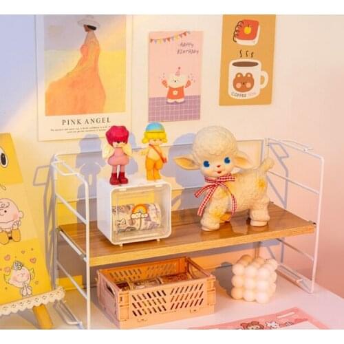 Table top shelf with strong load-bearing desk can store double layer student cosmetics and stationery sorting rack J05
