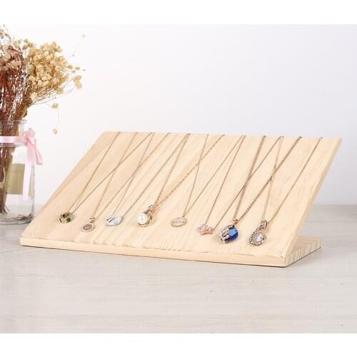 Unpainted L Shape Wood Bracelets Necklaces Jewelry Display Holder Organizer for Shop Home Ornaments
