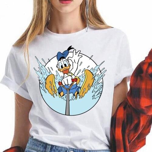 New Disney Donald Duck Funny Cartoon Unisex T Shirt Harajuku Kawaii Anime 90s T-shirt Cute Graphic Tshirt Couple Top Tees
