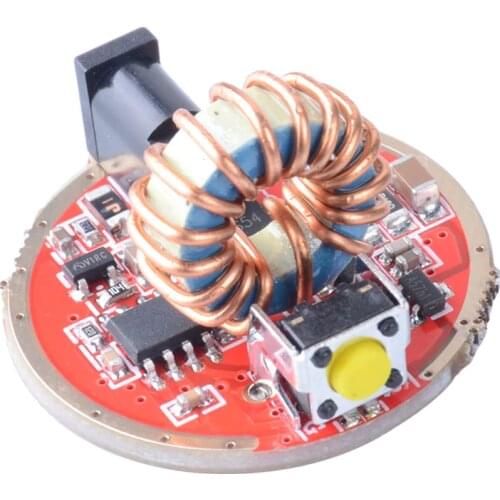 28.5mm 5.5V - 8.4V Middle switch stepless dimming Driver circuit board for XHP50 T6 U2 L2 XPL DC3.5mm rechargeable flashlight