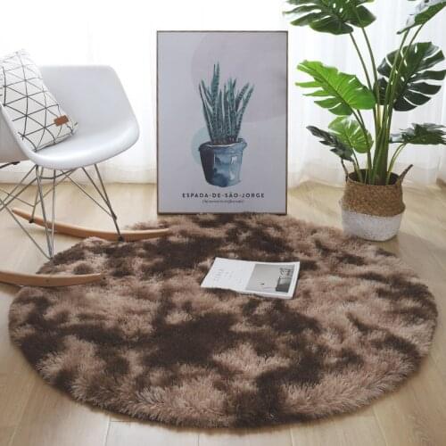 Nordic bedroom hanging basket floor mat plush round carpet thick sponge baby anti-fall rug bedside carpet child crawling rug