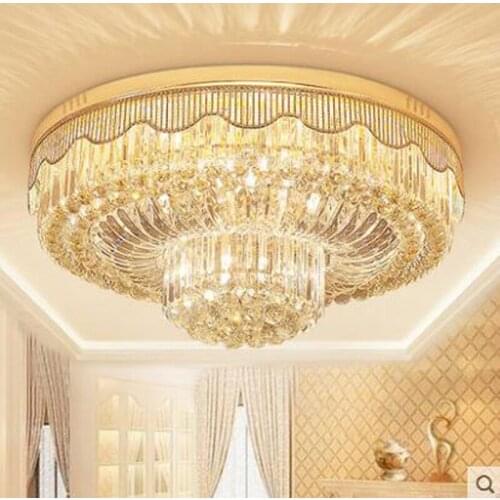 Simple modern crystal lamp round living room ceiling lamp hall bedroom study dining room restaurant lighting lighting fixture