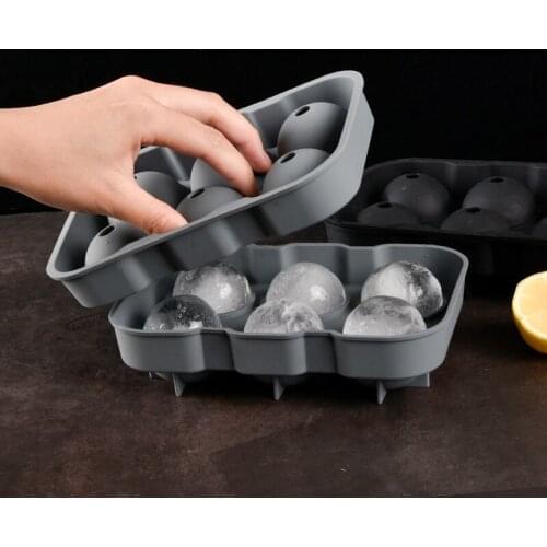 24-grid Silicone Ice Grid with Lid, 6-hole Spherical Square Ice Cube Box, Household Silicone Ice Cube Mold