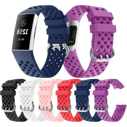 For Fitbit Charge 3 frontier/classic Silicone breathable wrist strap For Fitbit Charge 3 smart watch bands wristband accessories