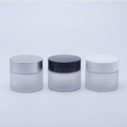 1pcs 100g Glass Cream Jars Cosmetic Packaging with lid plastic caps & inner liners round empty small glass jars
