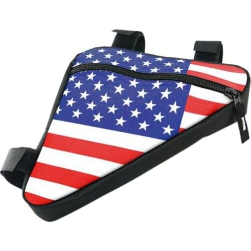 Saddle Bag Waterproof Triangle Bicycle Bags Front Tube Frame Mountain Triangle Saddle Bag US Flag Custom Models 2021
