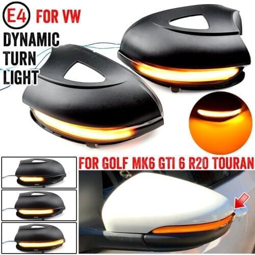 Side Wing LED Dynamic Turn Signal Blinker Mirror Flasher Light For Volkswagen VW GOLF 6 VI MK6 GTI R line R20 Touran