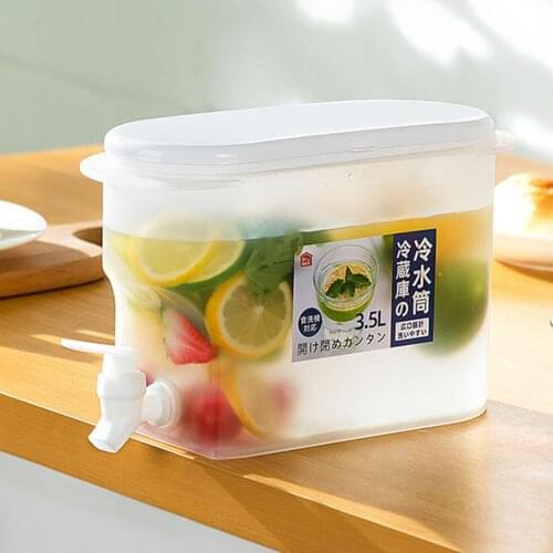 3.5L/4L Water Jug With Faucet Cold Water Bottle Kettle TeaPot Lemon Juice Jug Kitchen Drinkware Container Heat Resistant Pitcher