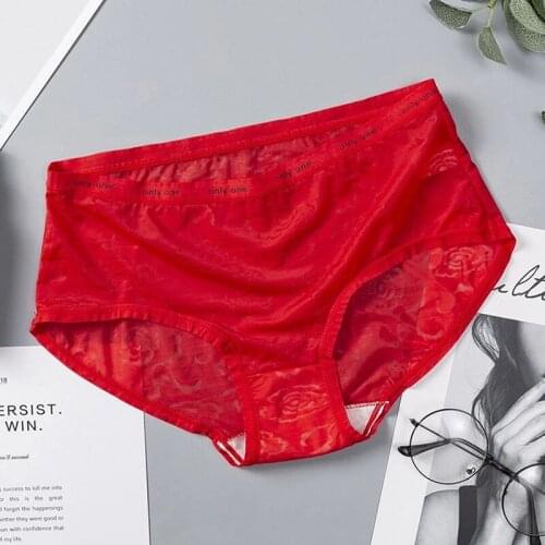 Fashion Print Panties Middle Waist Briefs Female Shorts Underpants Women Panties