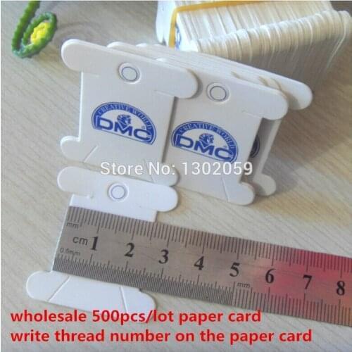 Wholesale Available White Paper Card Cross Stitch Embroidery Thread Bobbin Card Board ---Total 500 Pieces