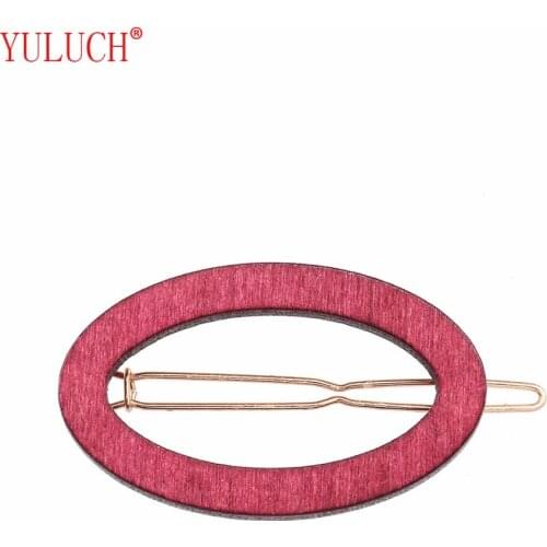 YULUCH hot 2018 summer simple African hollow out wood oval frog word clip for fashion woman hairpin jewelry gift