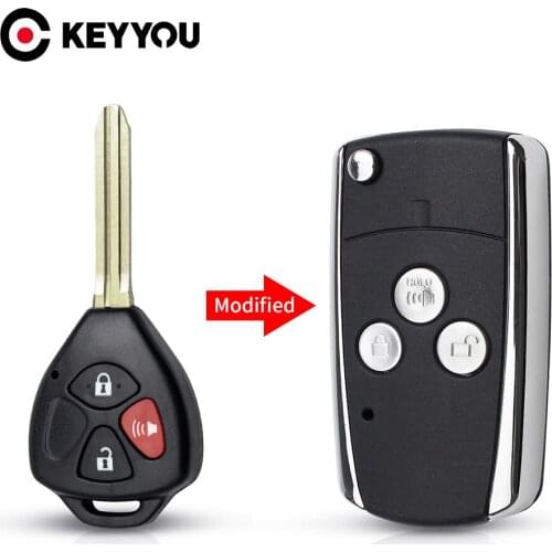 KEYYOU 10x 3 BUTTON REPLACEMENT REMOTE KEY SHELL UNCUT KEY BLANK FOR TOYOTA Matrix RAV4