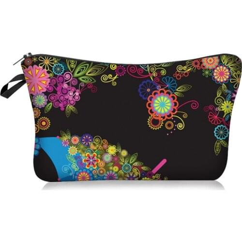 FUDEAM Flower Leaf Print Pattern Women Cosmetic Bag Toiletries Storage Organize Waterproof Makeup Bag Female Eyebrow Pen Pouch