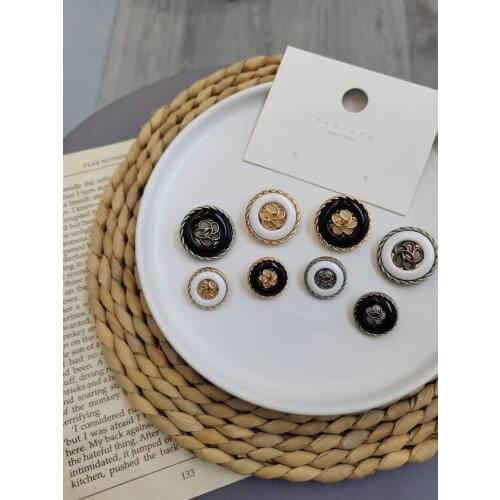 10pcs Gold Pearl Womens Buttons Decorations for Clothing Vintage Suit Coat Dress Button Metal Diy Sewing Accessories needlework