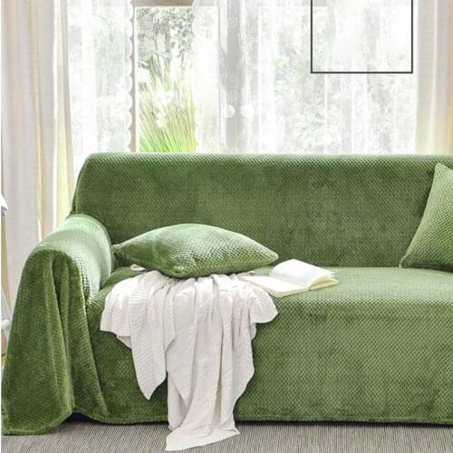 Winter Sofa Cover Solid Color Flannel Bedspread Bed Sheet Pineapple Mesh Coral Sofa Towel Blanket For Bed Office Home Decor