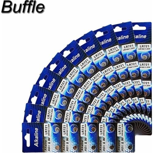 100pcs/10cards Buffle 1.5V AG11 LR58/LR162 /LR721 Akaline Button Cell Battery Watch Batteries