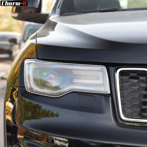 2PCS Car Headlight Protective Film Protection Transparent TPU Decal Sticker for Jeep Grand Cherokee Wrangler Compass Accessories
