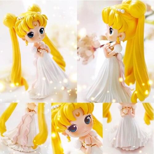 BANDAI Q Posket SAILOR MOON Sailor Mars Princess Cartoon Anime Dolls Model PVC Action Figure Doll Toy Gift